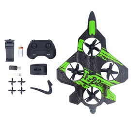 Remote Control Airplane Fighter Foam Stunt Fighter RC Quadcopter with High Definition Camera Green