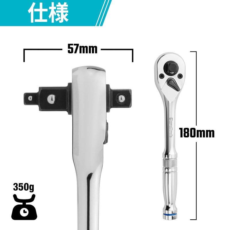 DURATECH Ratchet Handle, Ratchet Wrench, Socket Wrench, 3-IN-1 Drive Angle,