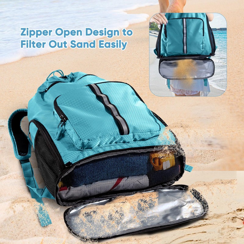 VIGEGARI Large Beach Backpack Waterproof Sandproof - Oversized Beach Bag-