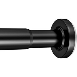 AmazerBath Spring Tension Shower Curtain Rod, Heavy Duty Shower Curtain Rod Rust Proof Bathroom Curtain Rod, Adjustable Shower Curtain Rod No Drill Wall Easy Segmented Installation - Color: Black, Size: 31-75 Inches