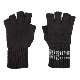 M MCGUIRE GEAR GI Wool Fingerless Glove Liner Inserts, Half Finger Outdoor Tactical Gloves, Skiing, Cycling, Running, Hiking and Climbing Gloves (Black)