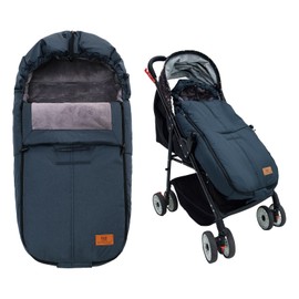 Warm Bunting Bag Universal, Waterproof Windproof Winter Fleece Lined for Toddler Anti-Slip Stroller Sleeping Bag Adjustable Hood with Drawstring Zipper & Button Blanket Footmuff for Boy & Girl (Blue)