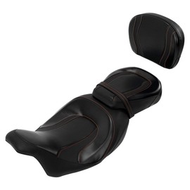 C.C. RIDER Classic Comfort Touring Seat Two Piece Low Profile Driver Passenger Seat With Backrest Fit for Harley Touring Road King Street Glide FLHT FLTR FLHTK 2014-2023