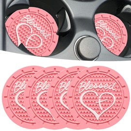 JUNAHAA - Posavasos para coche, paquete de 4 posavasos de 2.75 pulgadas de diámetro, impermeable, antideslizante, universal, duradero, adecuado para la mayoría de interiores de automóviles, accesorio