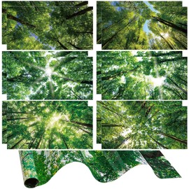 Baquler 12 Pcs PVC Fluorescent Light Covers 2x4ft Ceiling Classroom Filters Ceiling Panels Florescent Light Diffuser with Backlit Film Material for Office School(Forest)