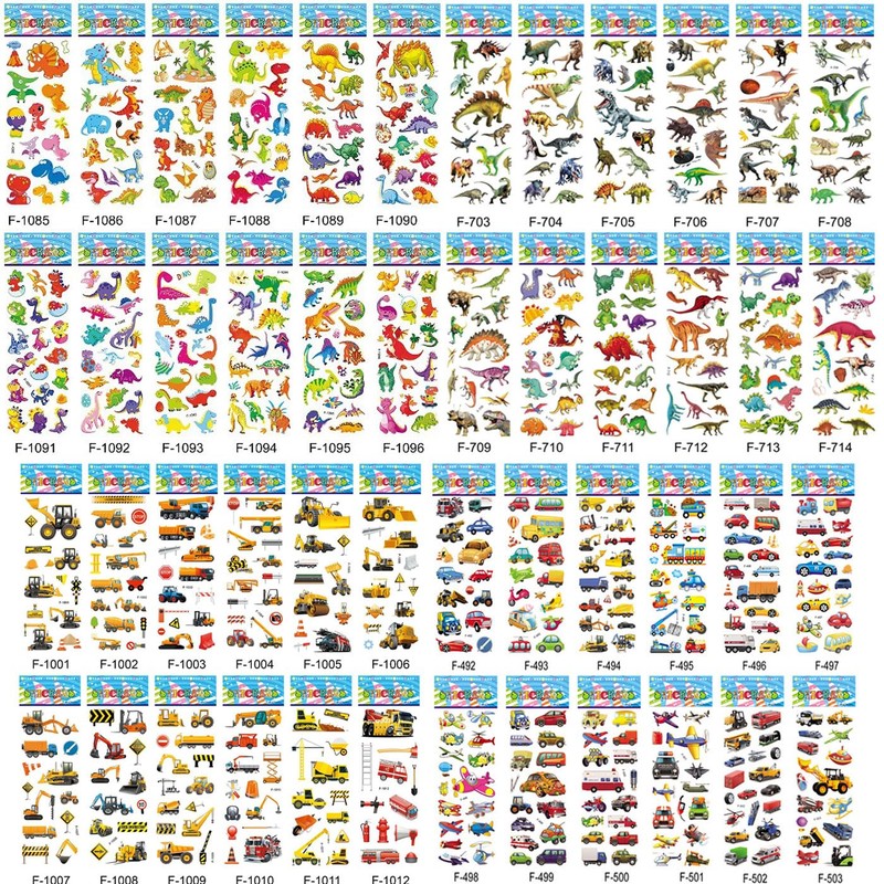 Ginhkok Children's Sticker 3D Car Vehicle Reward Reward Sticker Cute