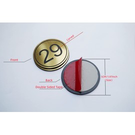 NanTun Silver ABS Engraved Table Numbers 5cm Round 1 to 50