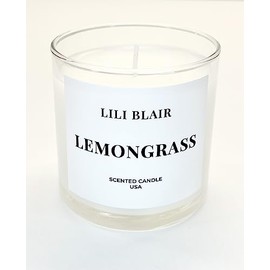 LILI BLAIR Candles | Lemon Grass | Luxury Scented Candles | Long Lasting | All - Natural Soy Wax | Highly Scented Fragrances | Hand Poured in The USA | Small-6 oz |