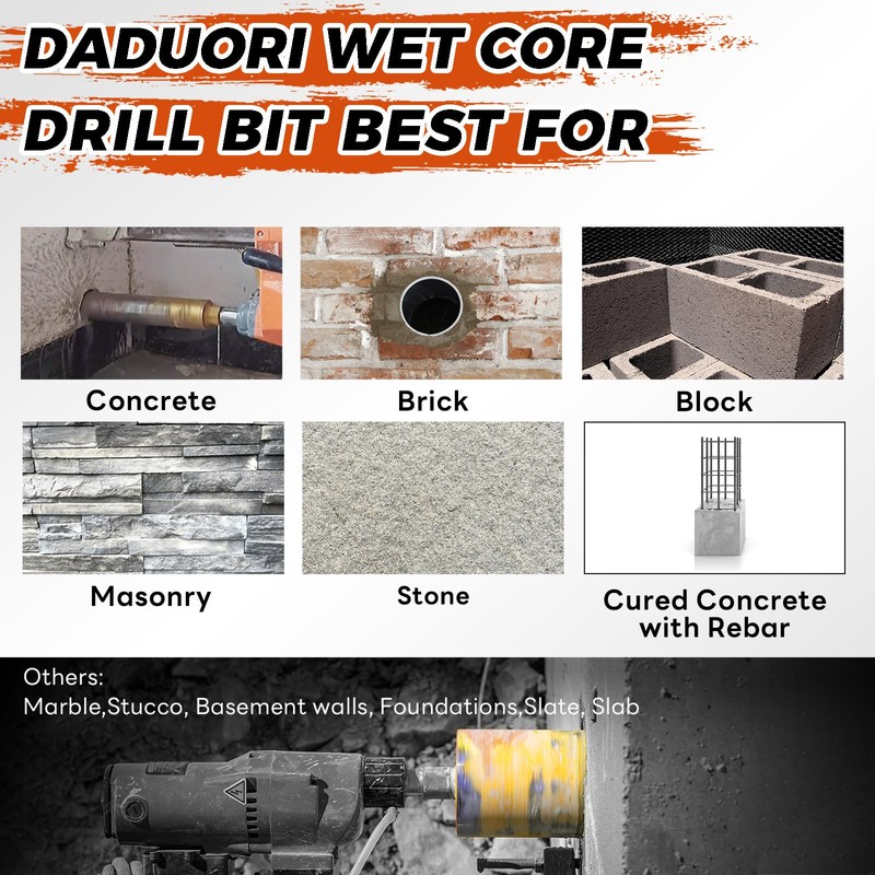 DaduoRi 1 1/4 Inch Wet Core Drill Bit, 1.25" Core