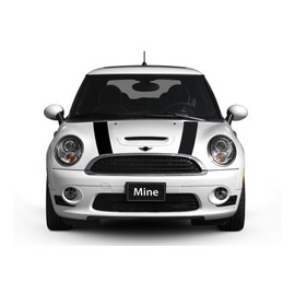 The Pixel Hut gs00272 Matt Black Hood Stripes for MINI Cooper and S Hard Top R50 (2002-2006) Long Version for replacing existing Hood Stripes