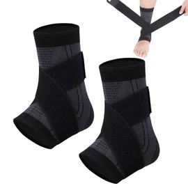 Lechisenop Ankle Support for Ligament Damage Sprained Ankle Compression Plantar Fasciitis Socks Ankle Brace Foot Support for Running Ankle Support Tape for Women & Men Black (M)
