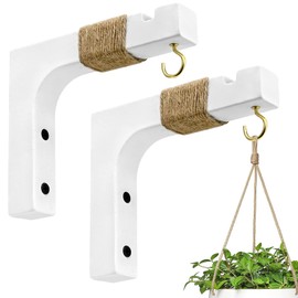 2 Pack Plant Hanger Hooks for Indoor Hanging Plants, Hanging Planters for Indoor Plants Farmhouse Wooden Hanging Basket Wall Hooks for Outdoor Flower Pots Lanterns Wind Chime Lights Garden Decoration
