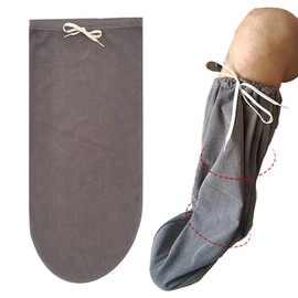 1 Pcs Leg Cast Cover Below the Knee Cast Sock Protective and Washable Cast Sleeve,Cast Sock Protect Plaster Stocking with Adjustable Drawstring Cast Protector for Men Women Foot Leg Ankle Proof (grey)