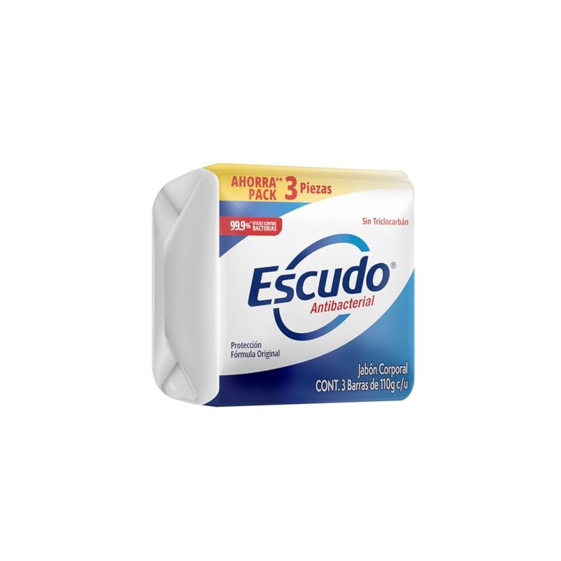 Escudo Antibacterial, Jabón de Tocador Protección Fórmula Original, 3 barras
