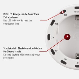 Brennenstuhl Brennenstuhl Digitaler Countdown Timer/Schaltsteckdose mit integrierter LED Anzeige (Timer-Steckdose fr den Innenbereich, Countdown in 12 Stufen einstellbar, mit erh?htem Berhrungsschutz)