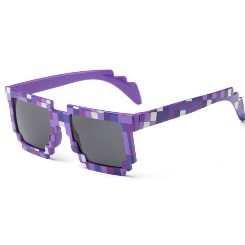 Trendy Sunglasses Small Sunglasses Mosaic Men Women Pixel Glasses Novelty