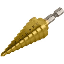 3DBUYER High Speed Step Drill Bit 4-22mm HSS 4241 Hex Titanium Step Cone Drill Bit Hole Cutter for Sheet Metal