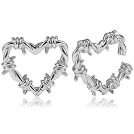 Vankula Ear Weights Hangers Flesh Tunnel Weights Heart Stainless Steel for Men Women Ear Piercing Stretched Jewellery 4 mm 5 mm 6 mm 12 mm, Metal