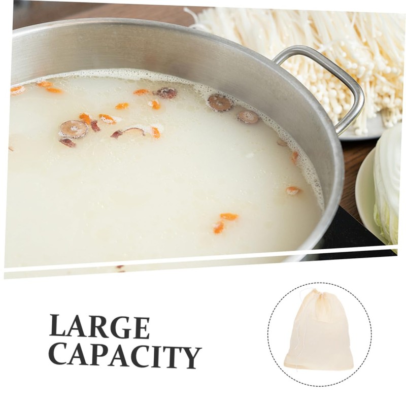 Ipetboom 20pcs Reusable Drawstring Bags Cheesecloth Filter Bags for Cooking