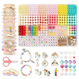 XQMMGO Pack of 1337 Beads for Bracelets, Friendship Bracelet Kit, DIY Bead Bracelets, Necklaces, Crafts, with Flowers and Rainbow Pendants