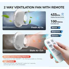 Bathroom Exhaust Fan with Light, 10 RGB Lights Upgraded 2 Way 6 Speed Bathroom Fan with Light & Remote Low Noise DC Motor 3000 RPM Energy Saving Household Ventilation Fans P108A2