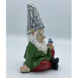 FIMS Gnome Garden Statue with Solar Lighted Hat • IndoorOutdoor, All-Season • Decoration for Patio, Yard, Lawn, Porch, Ornament, or Gift