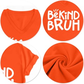 QAUN Unity Day Shirts for Women Orange Day V Neck Tshirts Anti Bullying Awareness Tees Be Kind Short Sleeve Tops(Orange1,Large)
