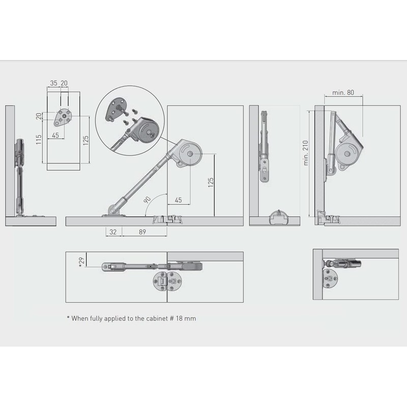 Drop Down Hinges Fixings Brackets Cupboard Caravan Cabinet Door -
