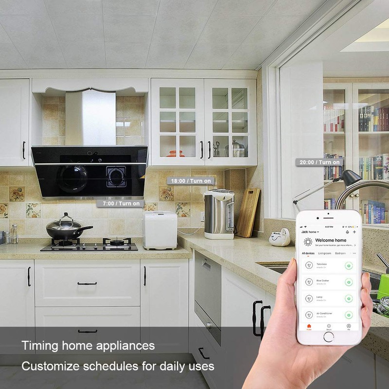 WiFi Smart Plug Outlet Compatible with Alexa,Google Assistant,App and Voice