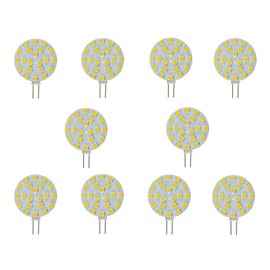 CBconcept 10 Pack, SidePin LED G4, 320 Lumens, 2 Watt (20W Equal), Warm White 3000K, 180 Degree Beam Angle, NOT Dimmable, Low Volt AC-DC 12 Volt, JC G4 Bipin Base LED Disc Halogen Replacement Bulb