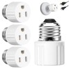 3 Packs Light Socket Plug Adapter,3 Prong Light Socket to