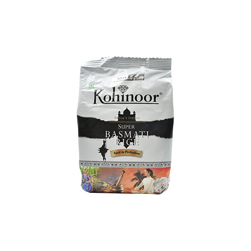 Kohinoor Basmati Rice Silver Metallic Pouch