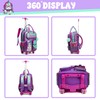 Inprof Unicorn Rolling Backpack for Girls, Wheels Backpacks for Elementary