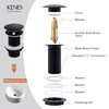 KENES Black Matt Universal Drain Fitting Without Overflow, Drain Fitting