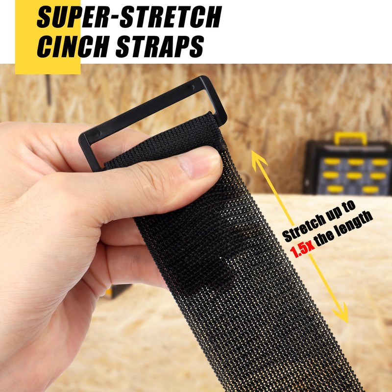 LuBanSir Cinch Straps, Assorted 9 Pack（6“/9”/12“） Super-Stretch Storage Straps Fit