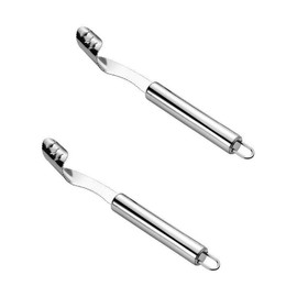 2pcs Stainless Steels Pepper Seed Corer Remover, Stainless Steel Jalapeno Tool, Chili Corer Remover with Serrated Slice and Handle Kitchen Tools Fruit and Vegetable Corers