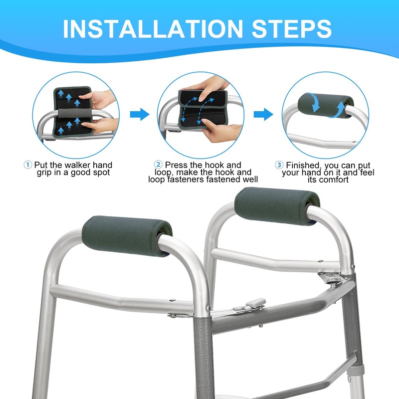 supregear Walker Grips (2 Pack), Soft Padded Hand Covers, Non-Slip