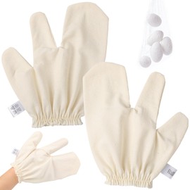 Garshana Gloves Raw Silk, Garshana Gloves Raw Silk Massage Gloves，Exfoliating Bath Massage Scrubbing Glove (1 Pair)