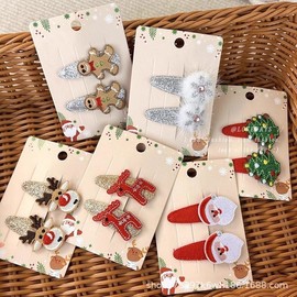 New Christmas Hairpins for Kids: Elk, Christmas Tree, Santa Designs One Size / Fawn BB Clip 20ea