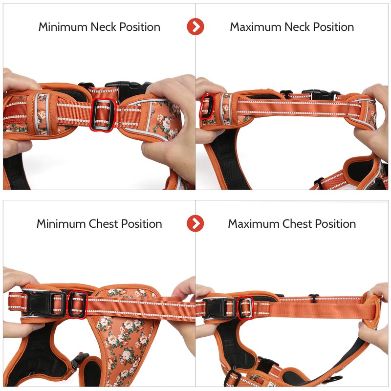 HEELE Dog Harness No Pull Release on Neck Reflective Adjustable