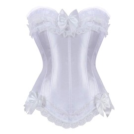ICEGIA Women Renaissance Underbust Corset Mesh Lace Corset Waist Cincher Oil Painting Bustier