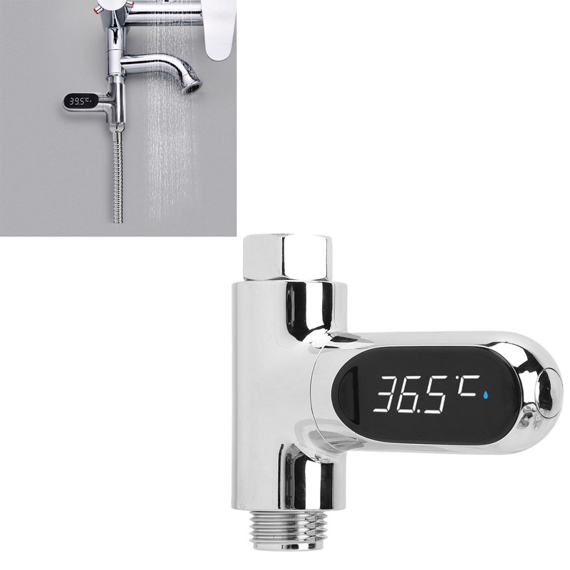 Shower Thermometer Aluminum LED Digital Shower Thermometer for Home Bathroom