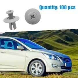 A ABSOPRO Pack of 100 Rivets Mounting Clip 8 mm Plastic Grey Replacement