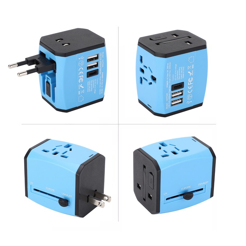 Universal Power Adapter Dual USB Travel Charging Station International Plug