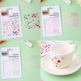 Face Heart Art Sticker Beauty Parts Pearl Jewelry Cubic - Face Heart Pink / 페이스 하트 아트 스티커 뷰티 파츠 펄 쥬얼리 큐빅 - 페이스하트핑크