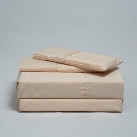 Atelier 100% Cotton Cal King Sheet Set| Percale Weave| 400 TC| 4 Piece Sheet Set| 1 Flat Sheet + 1 Fitted Sheet + 2 Pillowcases| Cool Crisp Breathable| Moisture Wicking | Hotel Quality| Ivory Cream