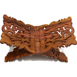 Unbranded Holybook Holder Stand Unique Holidays Gift Rihal Rehal Rail Wooden Carved 15"x7"