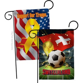 Ornament Collection FIFA World Cup Switzerland Banner Wall Art Flag Room Decorations Indoor Outdoor Tapestry Yard Signs Team Qatar Trophy Soccer Game Football Gifts, Support Troops Pack
