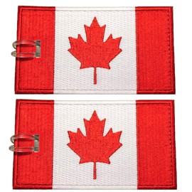 Luggage Tags, Canadian Flag, Embroidered, 2 Pack