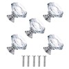 Clear Crystal Drawer Knobs, Diamond-Shaped Acrylic Cabinet Knobs Pulls for